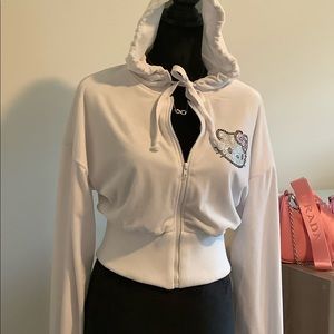 Hello kitty velour zip up hoodie